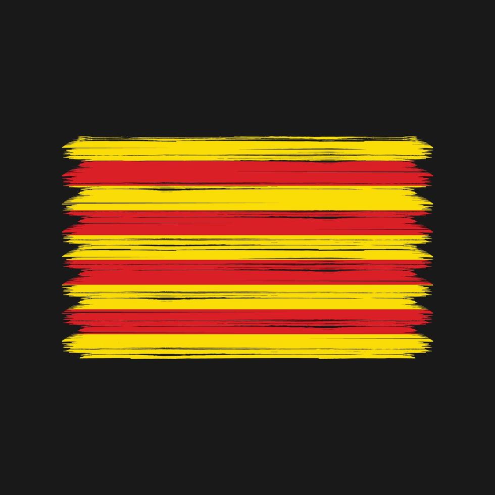 trazos de pincel de la bandera de cataluña. bandera nacional vector