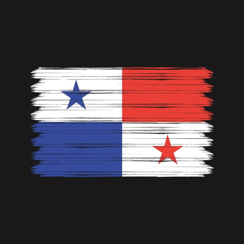 trazos de pincel de la bandera de Panamá. bandera nacional vector