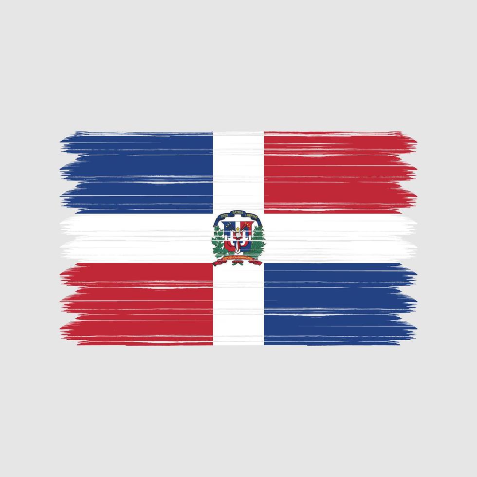 trazos de pincel de bandera de república dominicana. bandera nacional vector