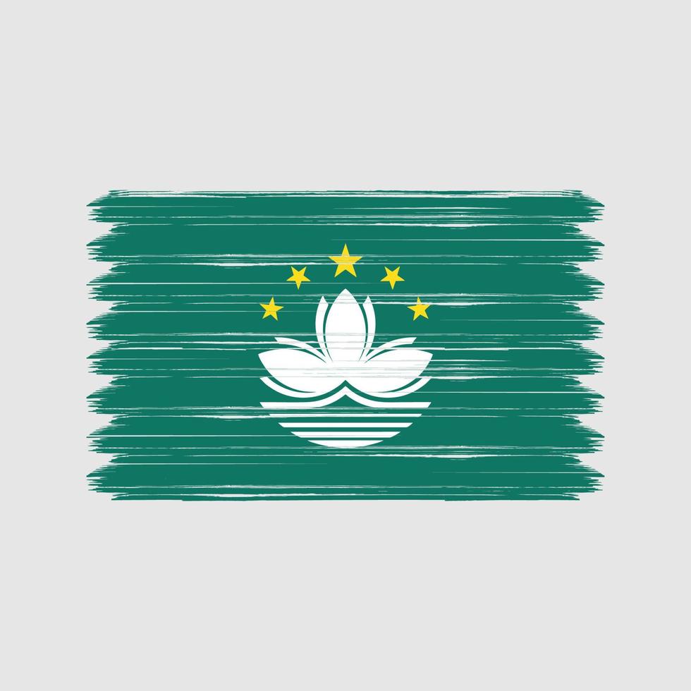 trazos de pincel de la bandera de Macao. bandera nacional vector