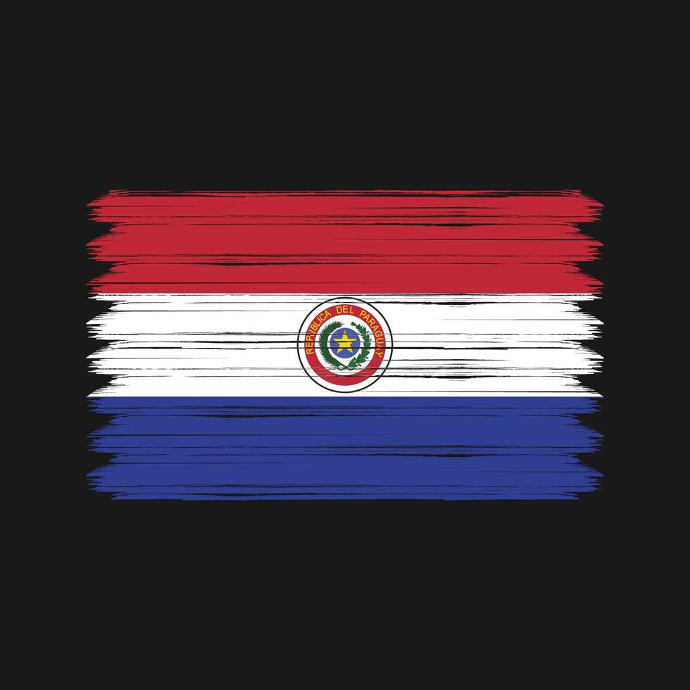 trazos de pincel de la bandera de paraguay. bandera nacional vector