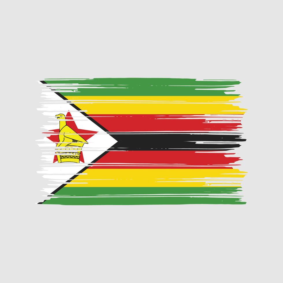 cepillo de bandera de zimbabwe. bandera nacional vector