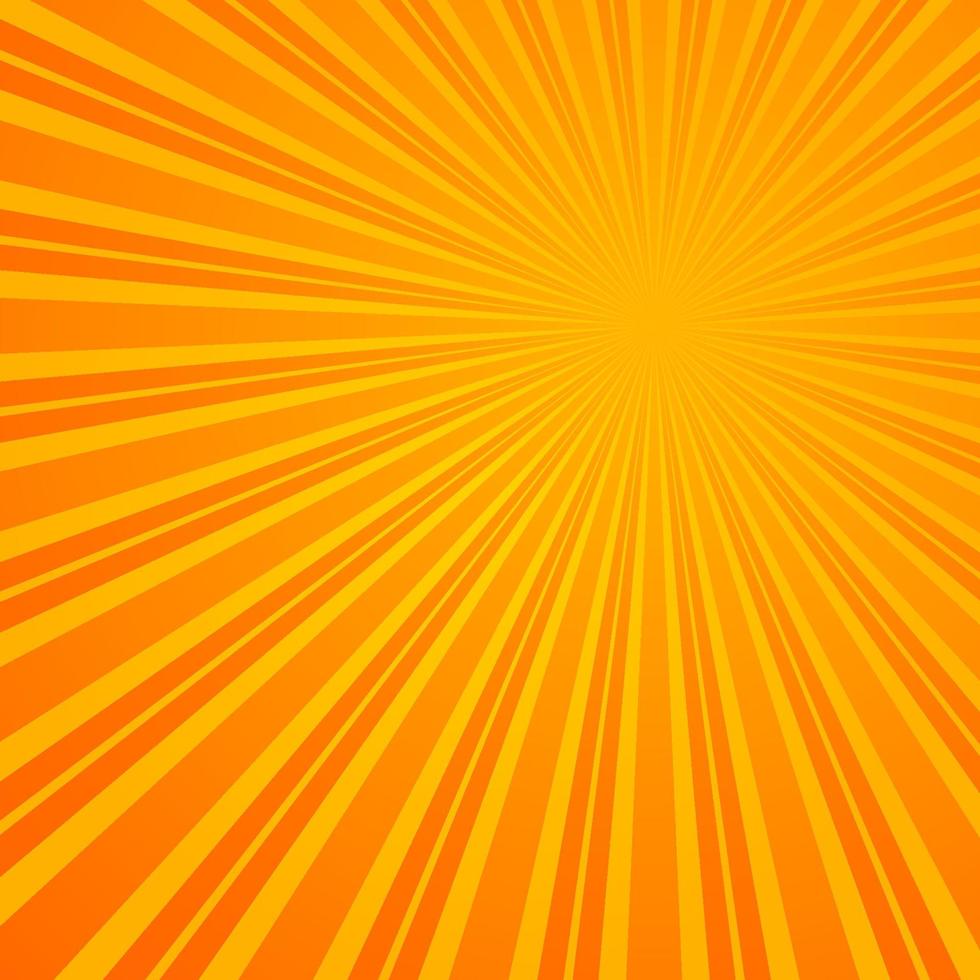 Abstract Retro Rays Orange Background. vector