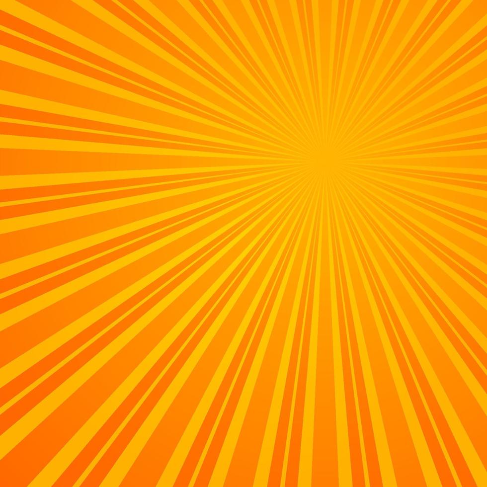 fondo naranja de rayos retro abstractos. vector