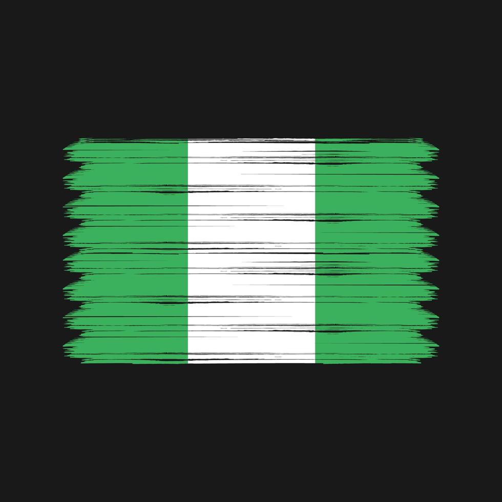 trazos de pincel de la bandera de nigeria. bandera nacional vector