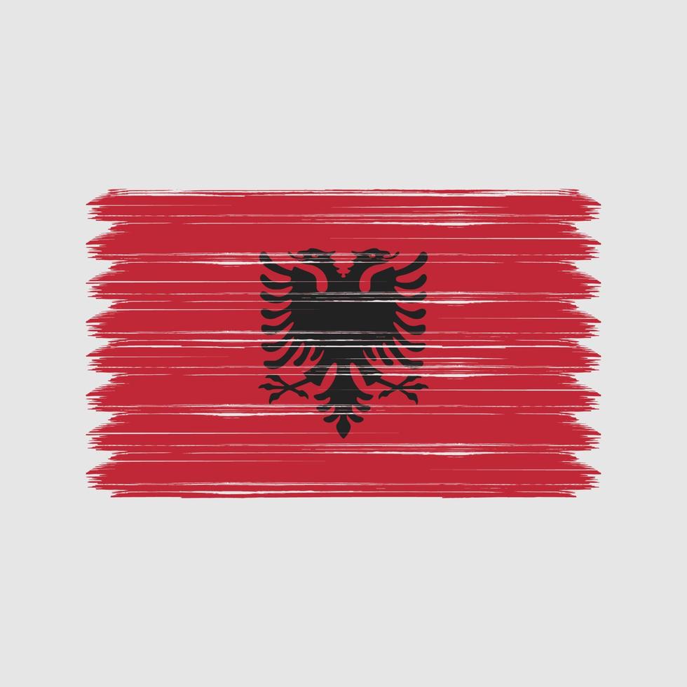 trazos de pincel de la bandera de albania. bandera nacional vector