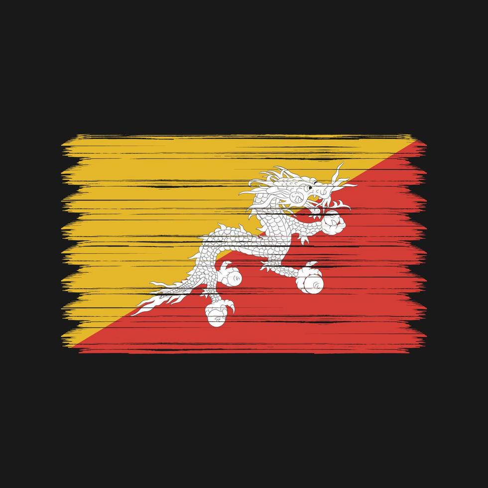 trazos de pincel de bandera de Bután. bandera nacional vector