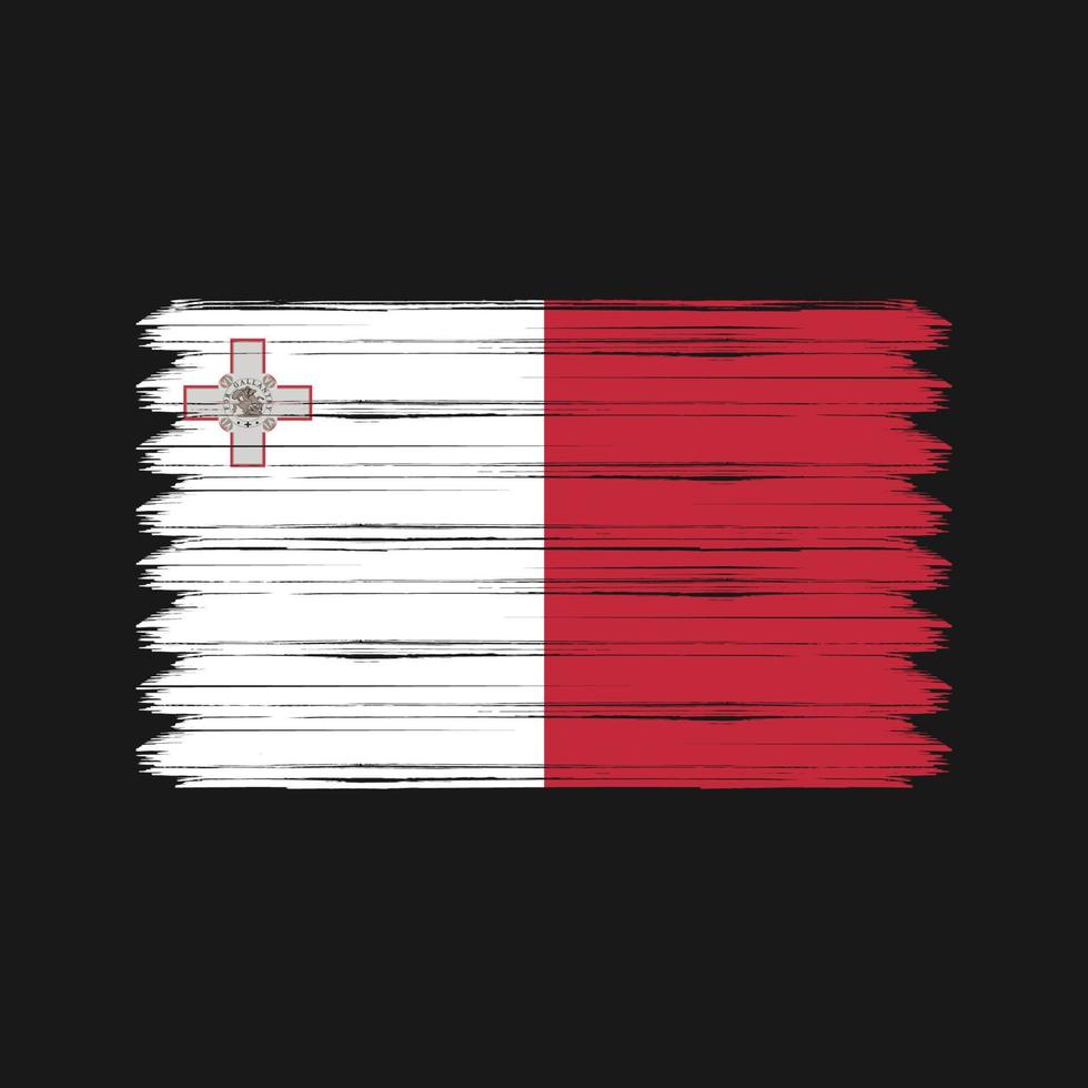 Malta Flag Brush Strokes. National Flag vector