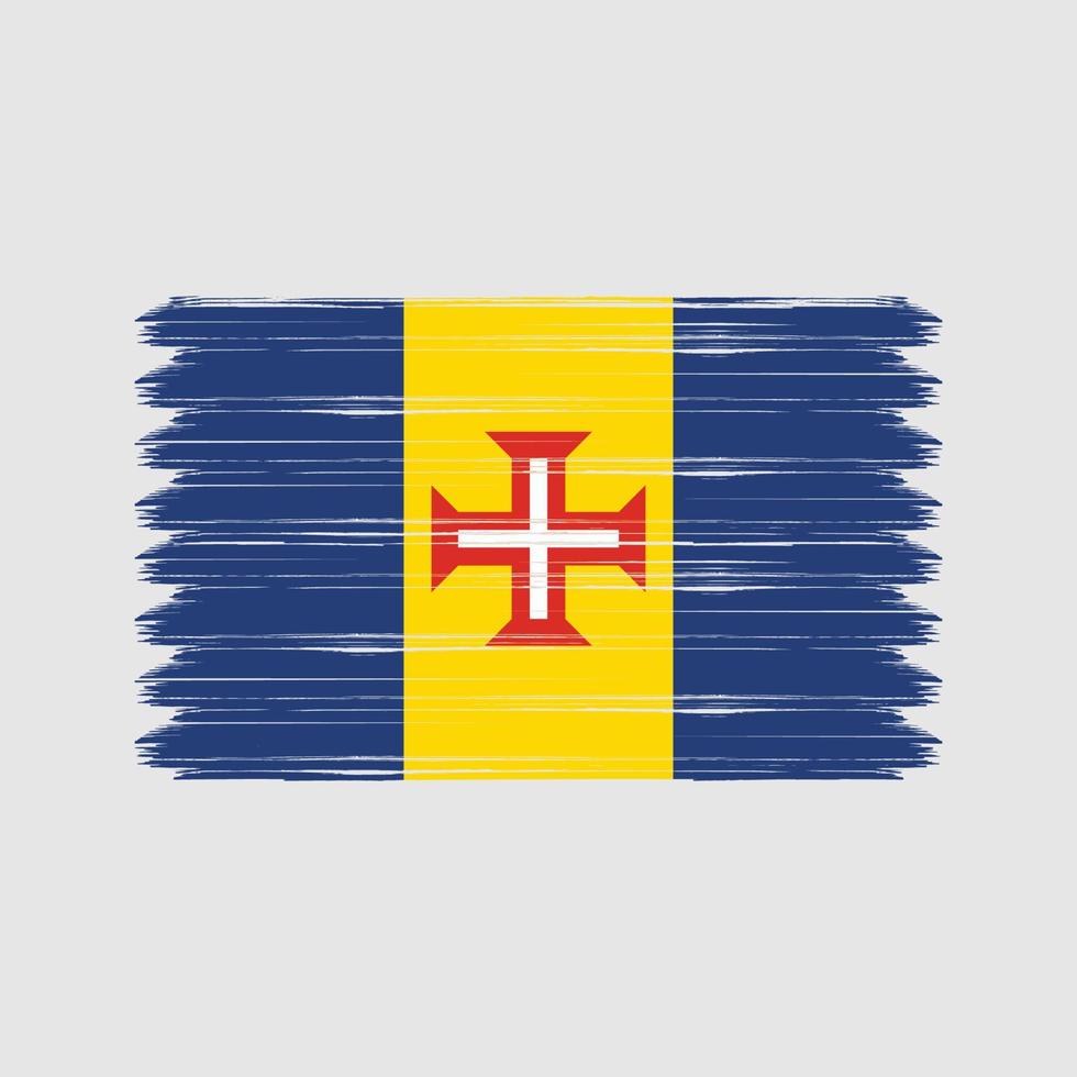 trazos de pincel de la bandera de madeira. bandera nacional vector
