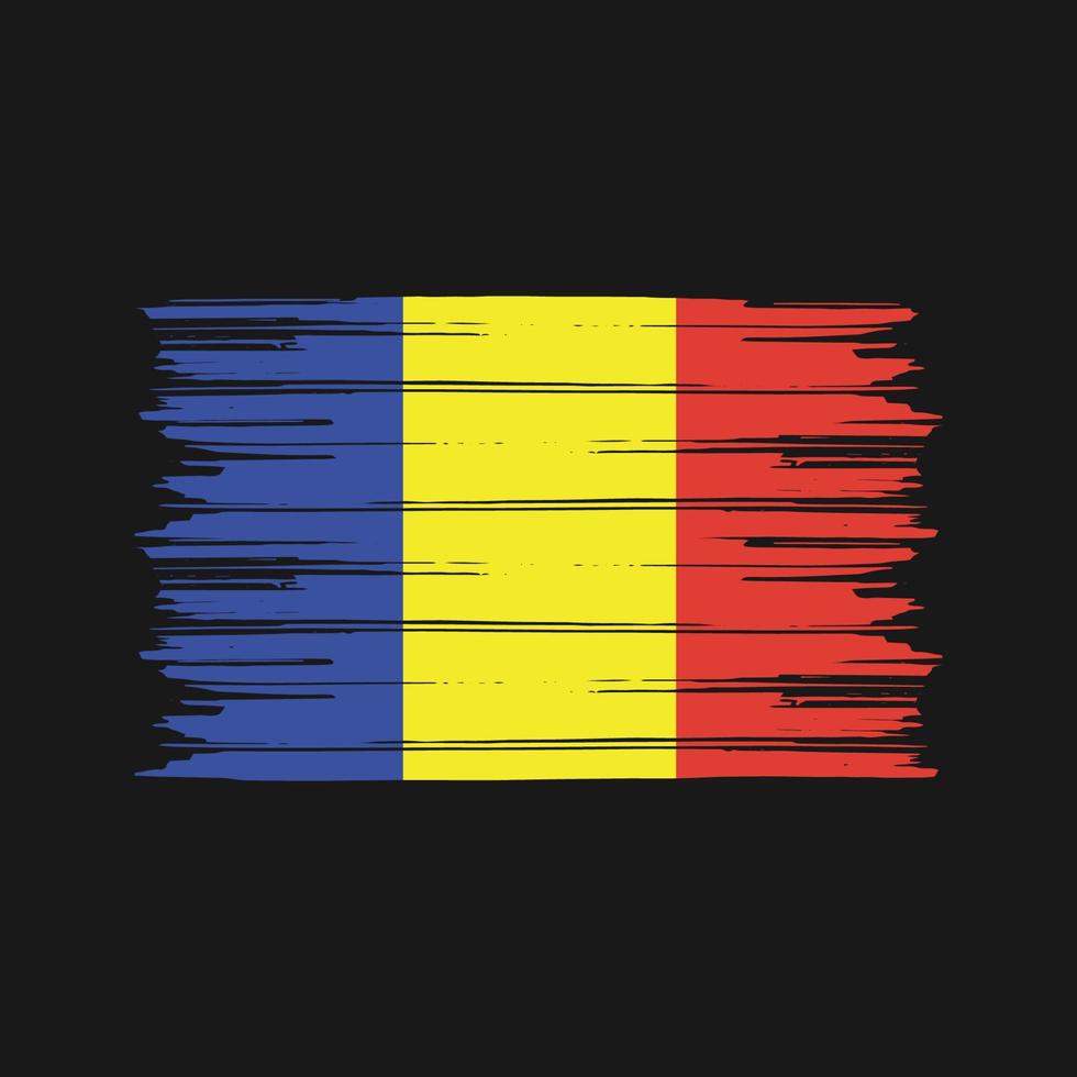 cepillo de bandera de rumania. bandera nacional vector