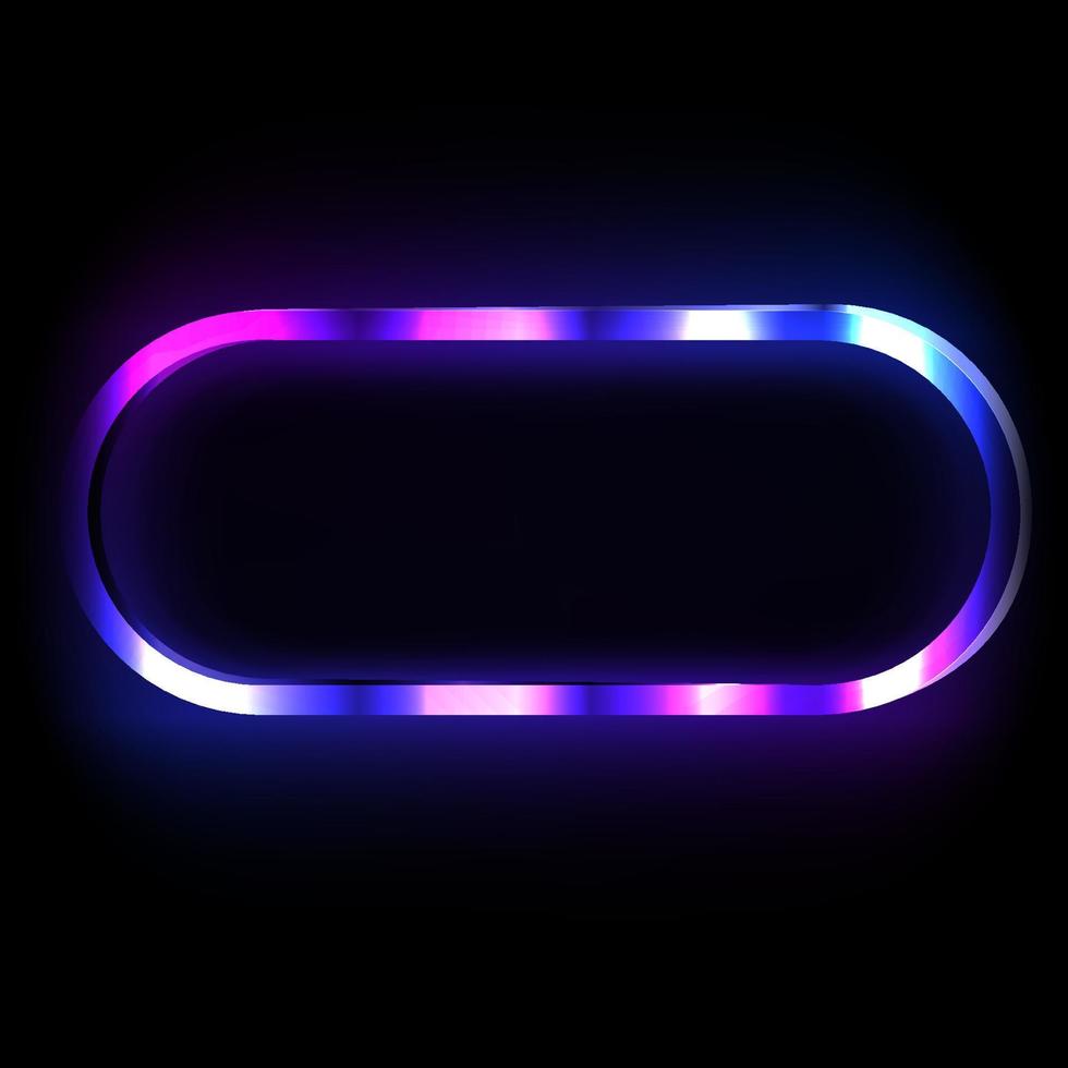 Colorful neon frame on a dark background, vector abstract illustration.
