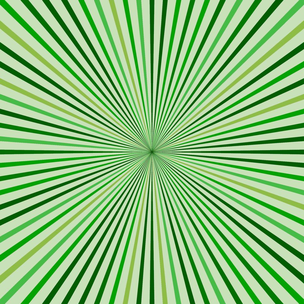 Abstract retro rays green background. vector