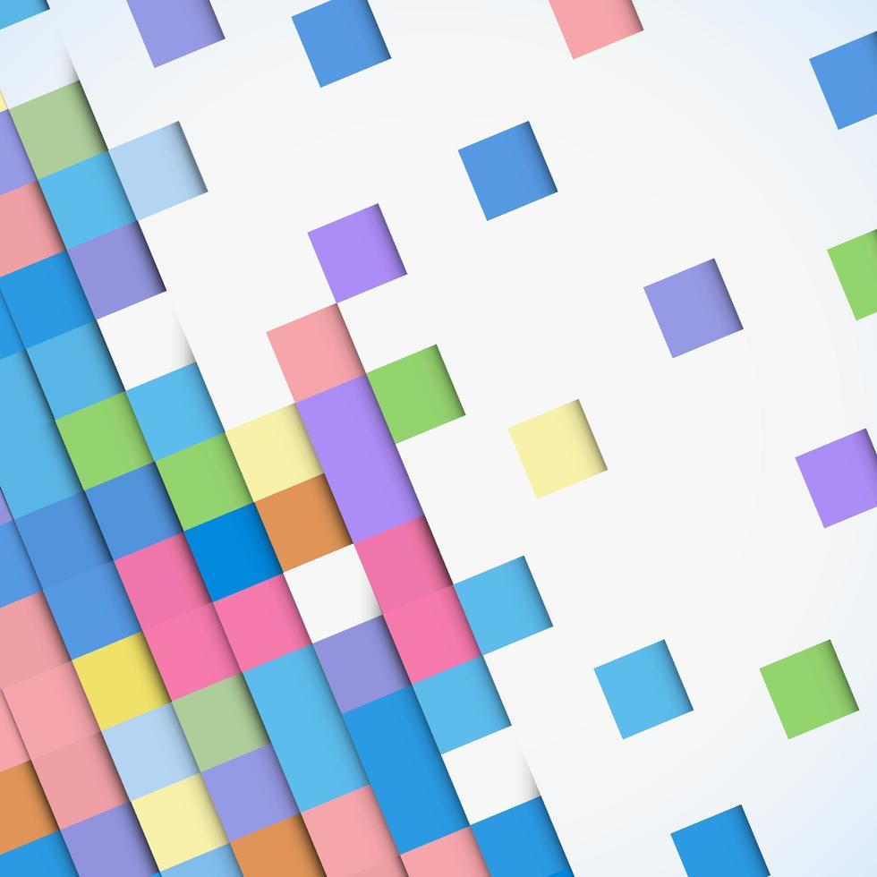Abstract geometric mosaic background made of colorful square, vector design pattern texture