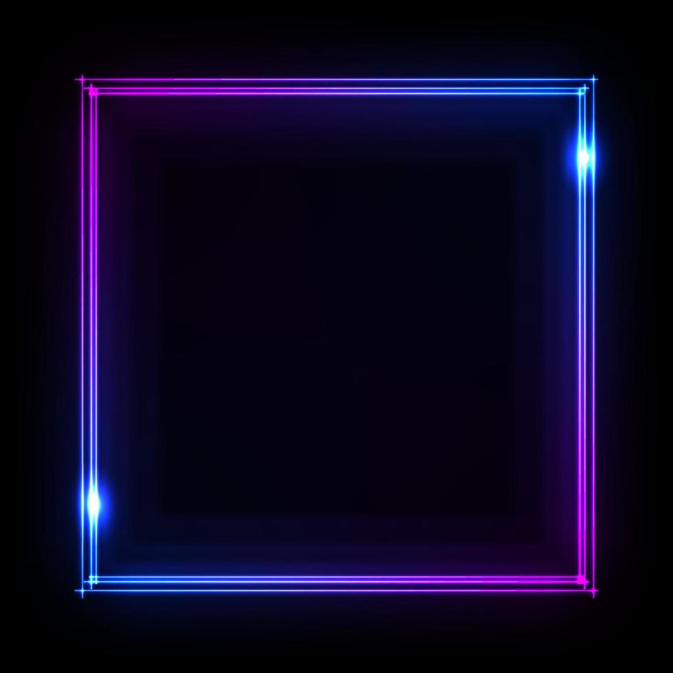 Colorful neon frame on a dark background, vector abstract illustration.