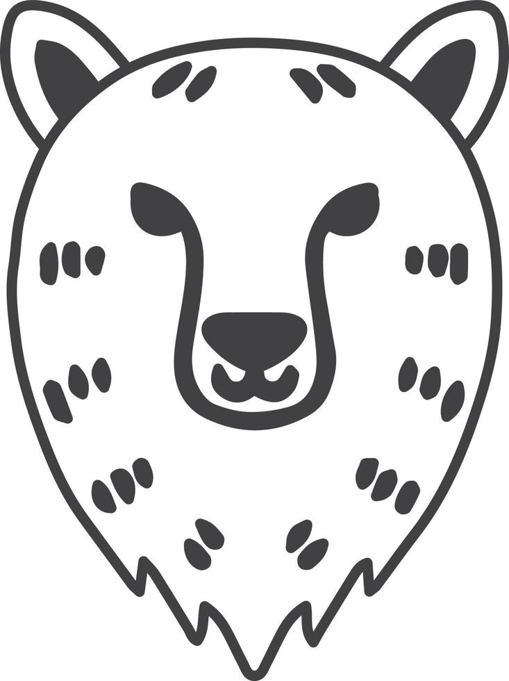 Hand Drawn bear face illustration vector