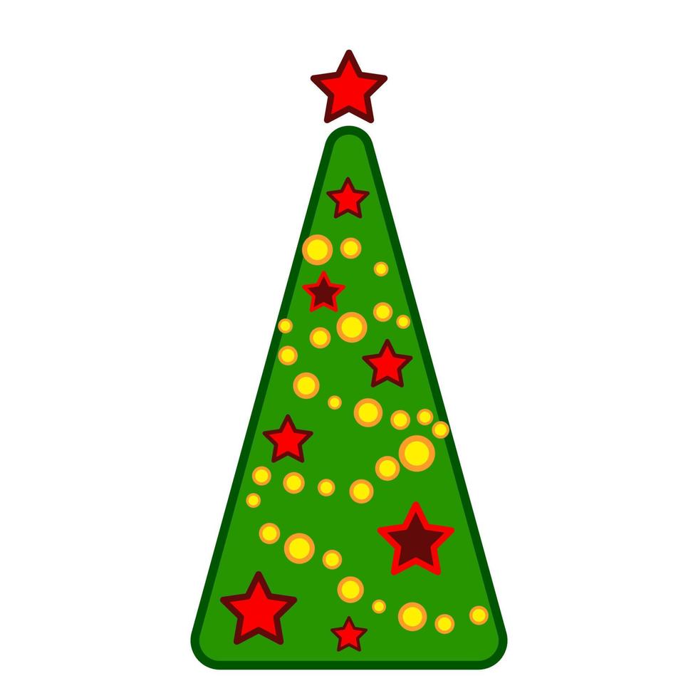 árbol de navidad, icono colorido de la línea vectorial en un fondo blanco. vector