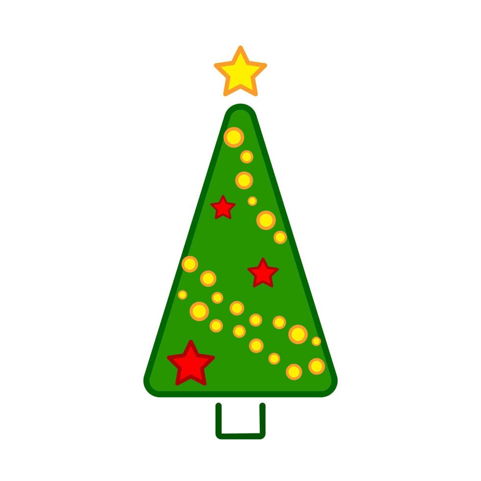 Christmas tree, vector line colorful icon on a white background.