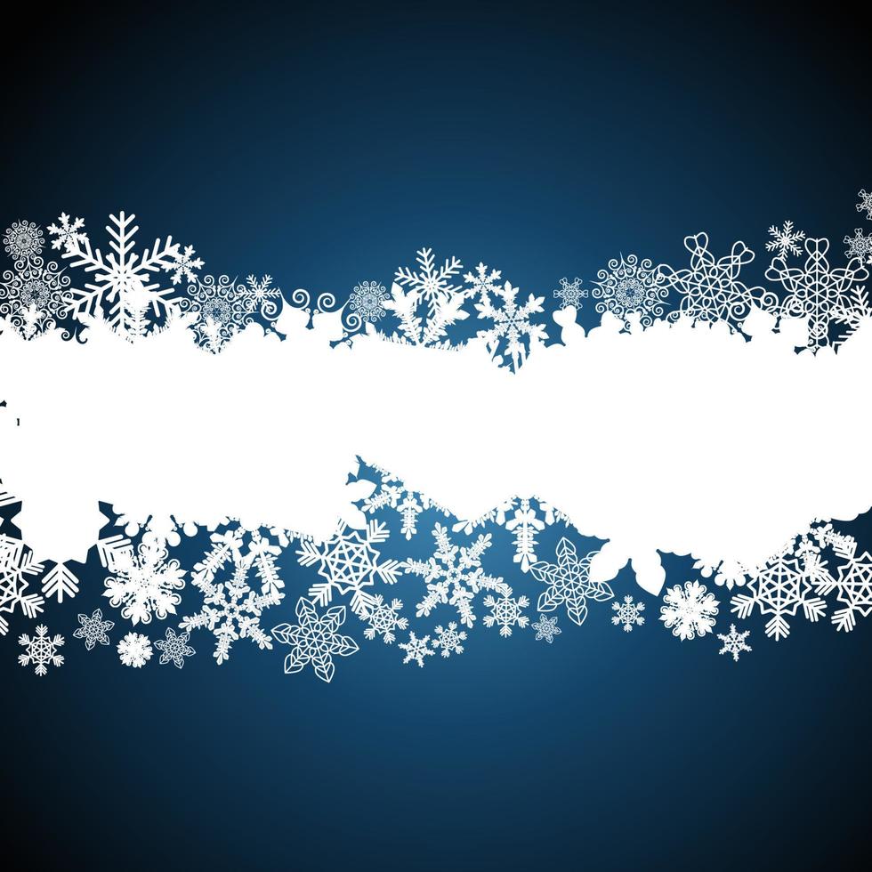 Christmas border, snowflake design background. vector