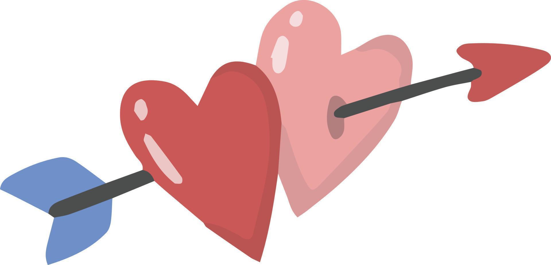 Hand Drawn arrow and heart illustration vector