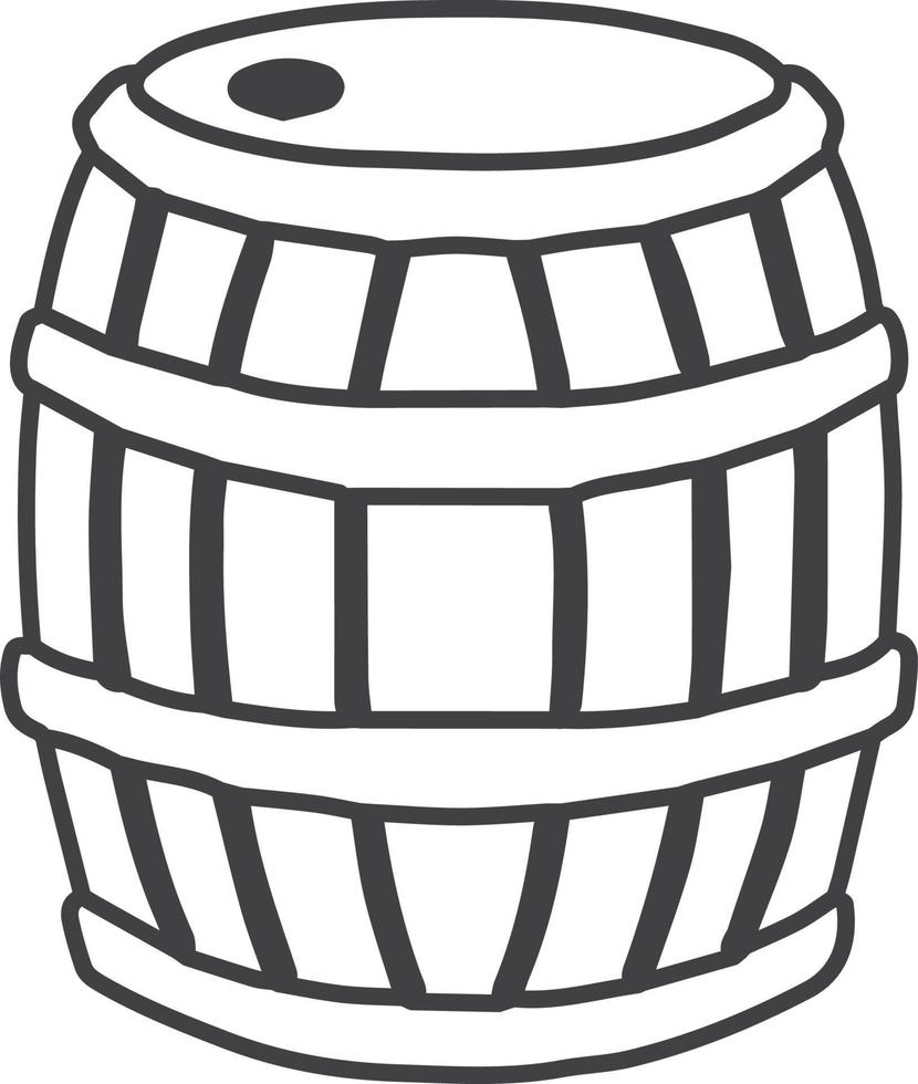 Hand Drawn wooden barrel illustration vector