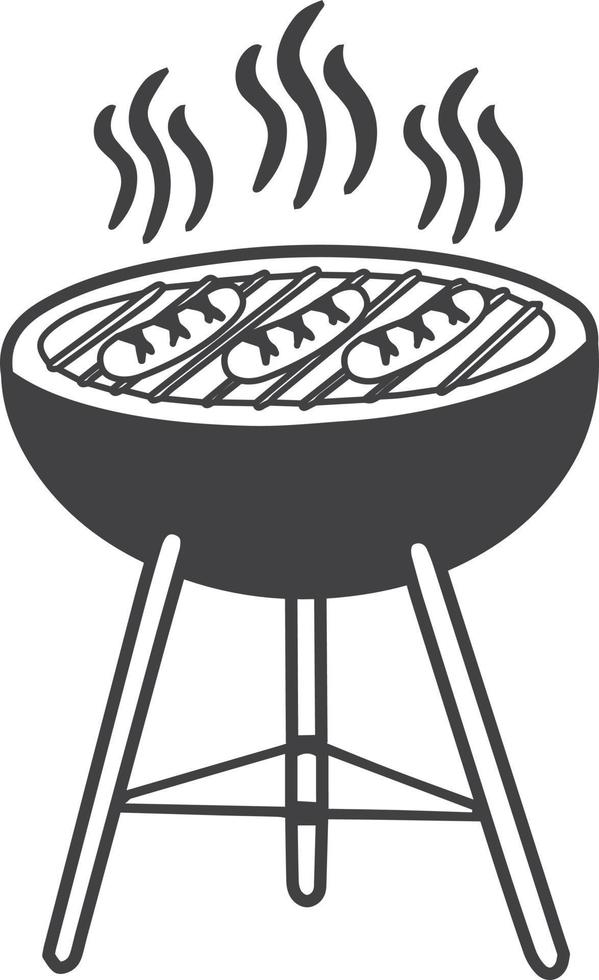 Hand Drawn grill illustration vector