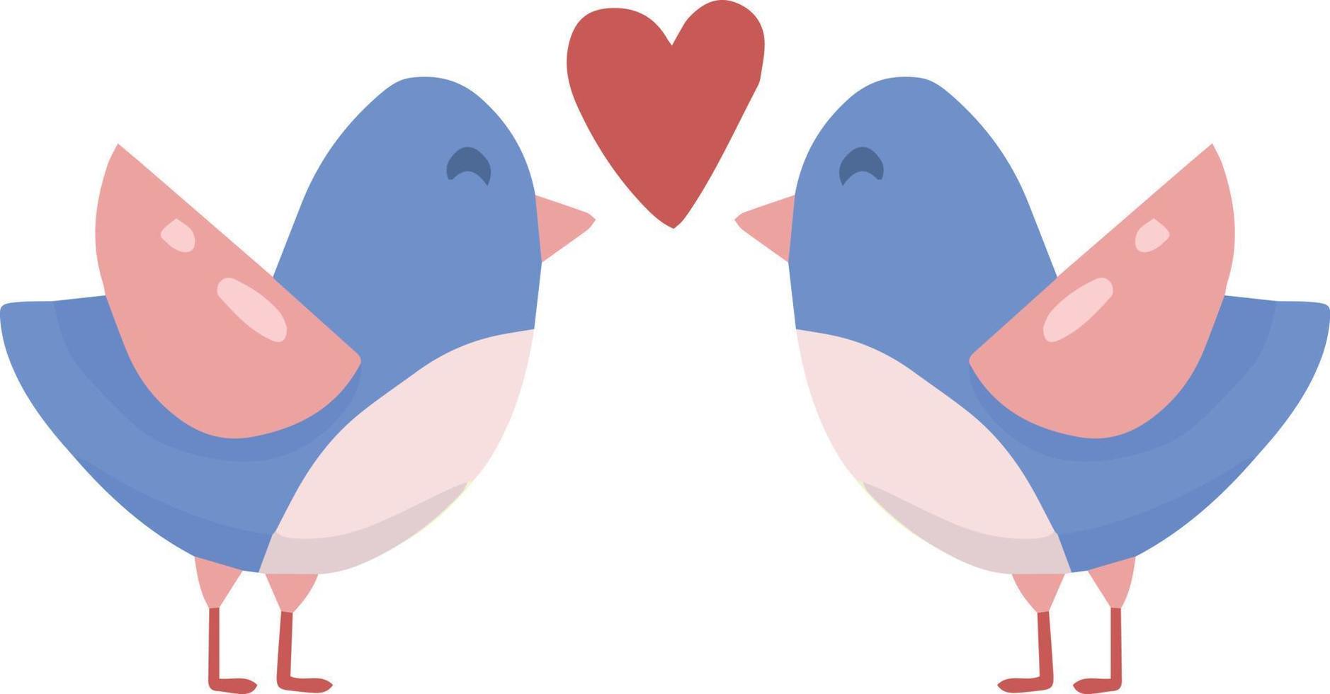 dibujado a mano ilustración de pájaro del día de san valentín vector