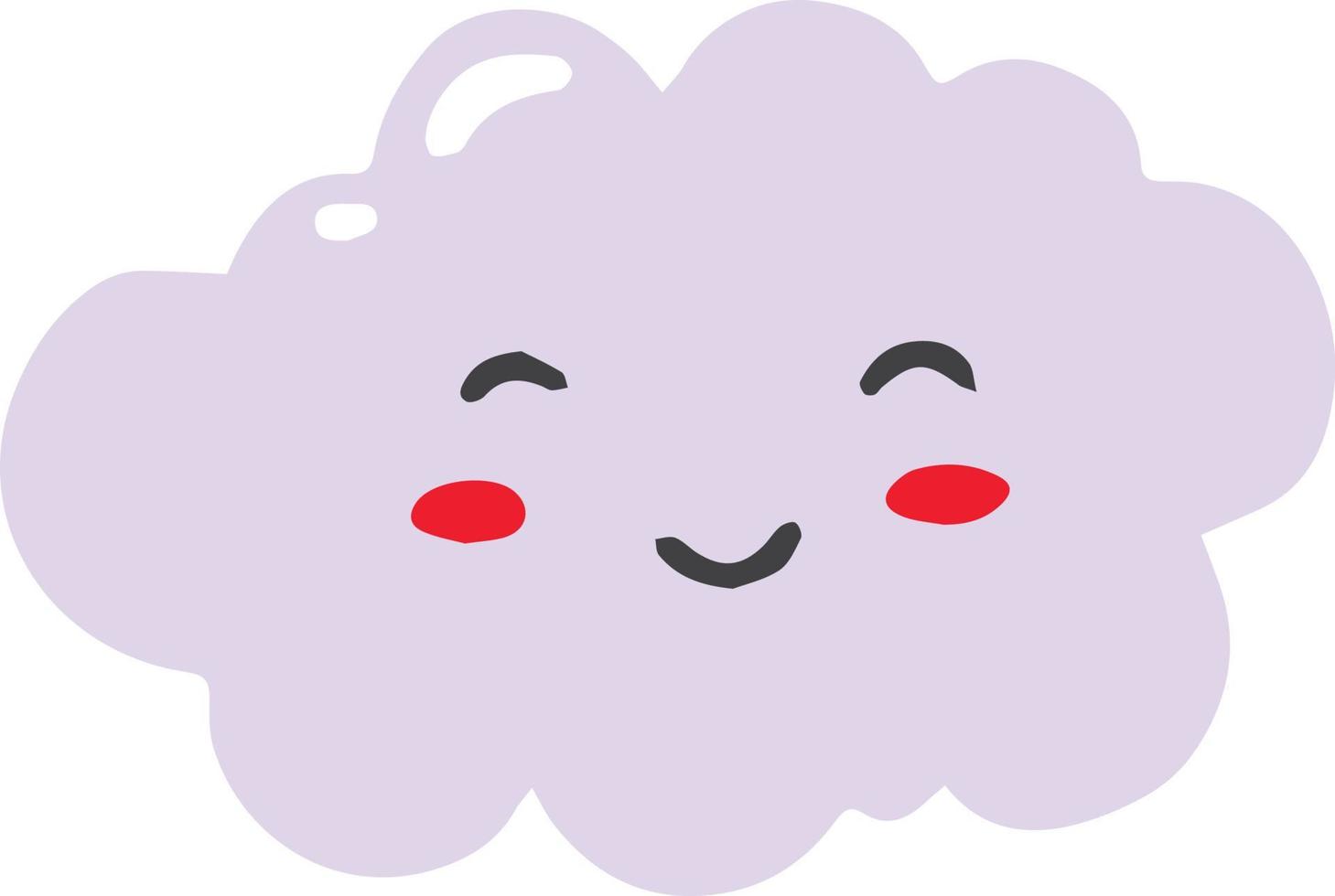 Hand Drawn smiling cloud illustration vector