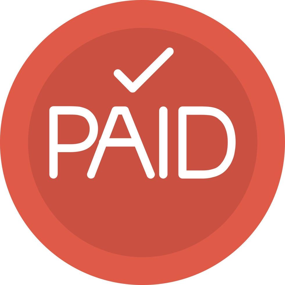 Paid Flat Icon vector