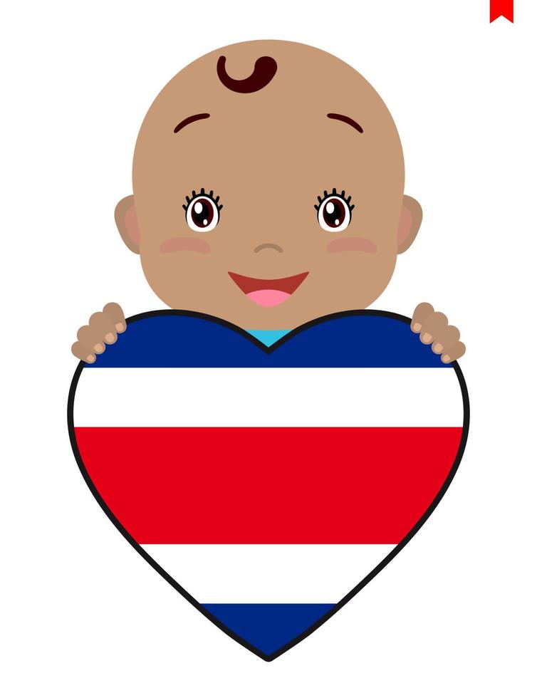 Smiling face of a child, a baby and a Pakistani flag in the shape of a heart. Symbol of patriotism, independence, travel, emblem of love. vector