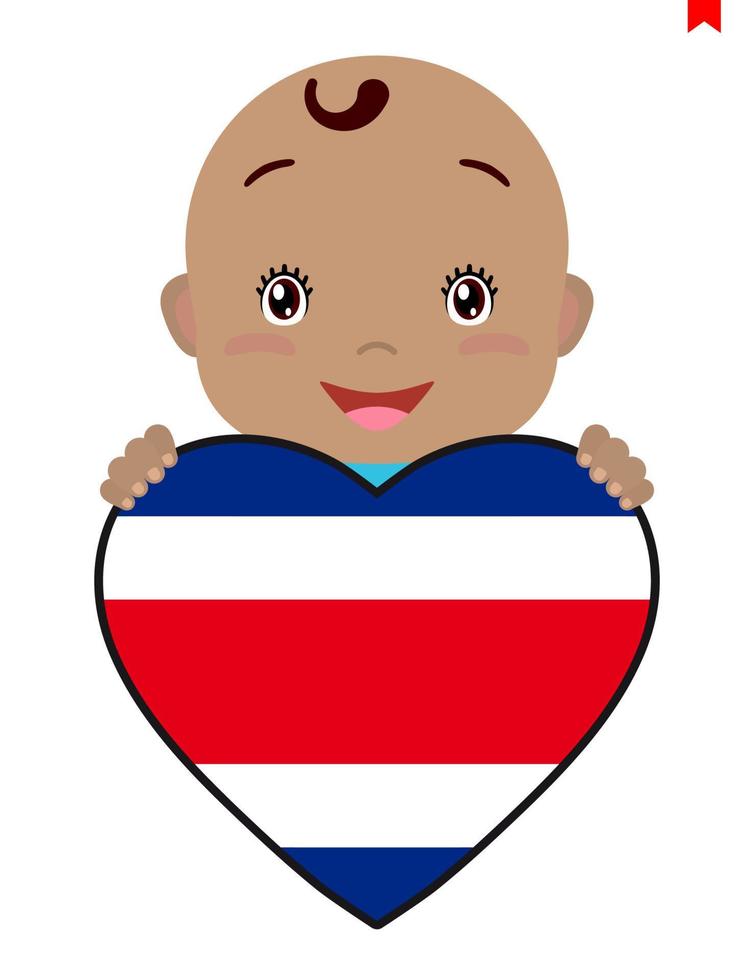 cara sonriente de un niño, un bebé y una bandera paquistaní en forma de corazón. símbolo de patriotismo, independencia, viaje, emblema de amor. vector