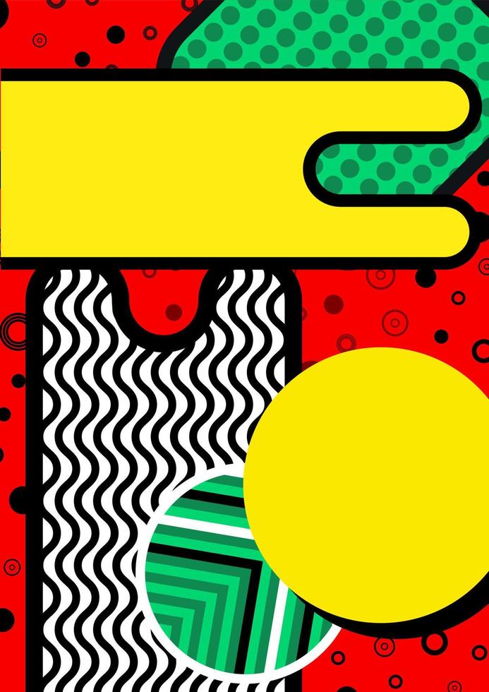 Memphis poster, background with simple geometric elements, patterns fashion trend 80-90s. Vector. vector