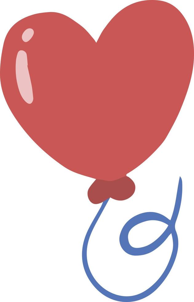 Hand Drawn heart shaped balloon illustration vector