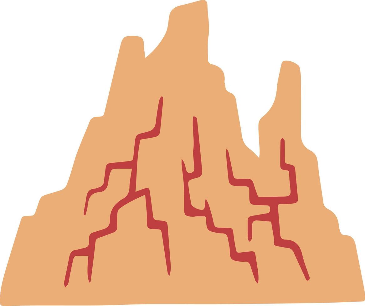 Hand Drawn mountain illustration vector