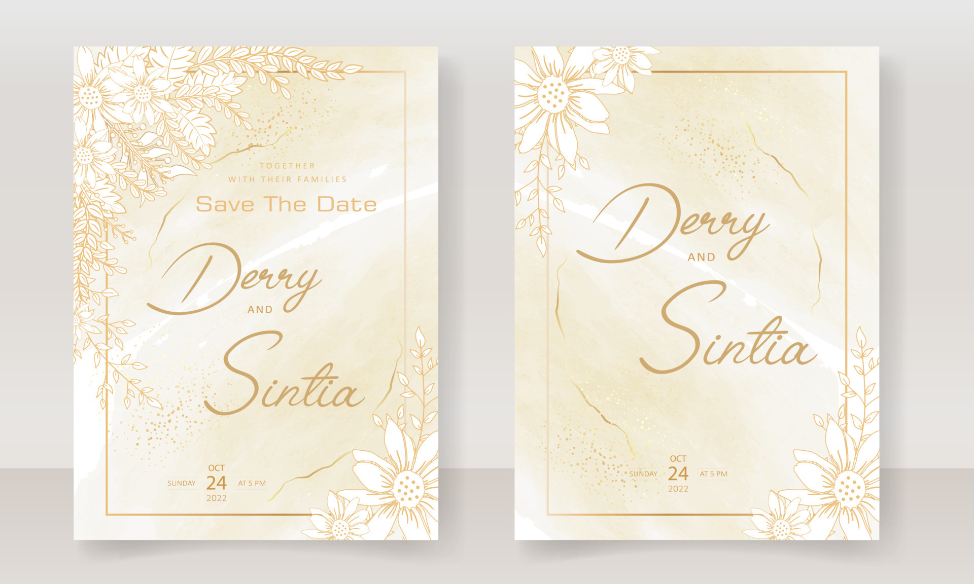 wedding invitation card template, gold background, luxury and elegant  11384070 Vector Art at Vecteezy