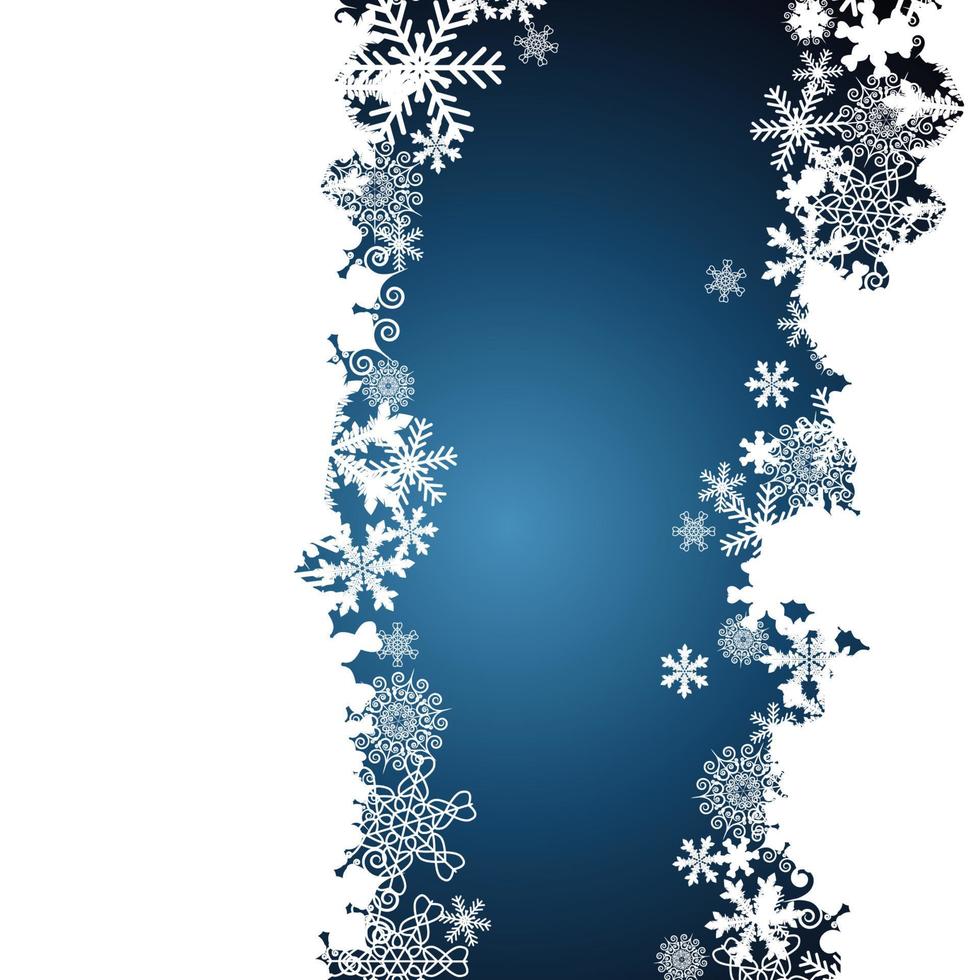 borde de navidad, fondo de diseño de copos de nieve. vector