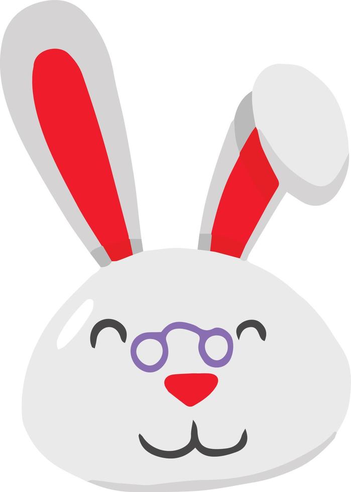 Hand Drawn cute rabbit wearing glasses illustration vector