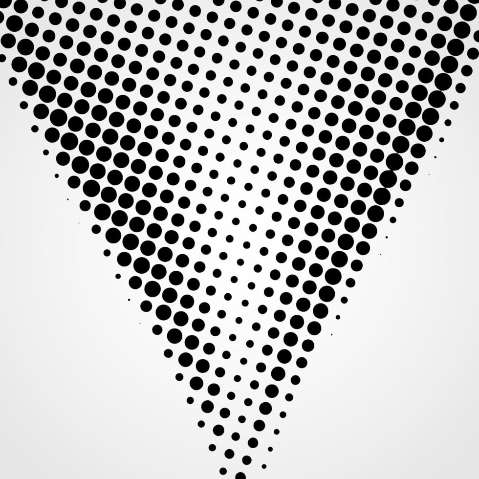 elemento de diseño de puntos negros vectoriales abstractos de semitono aislado en un fondo blanco. vector