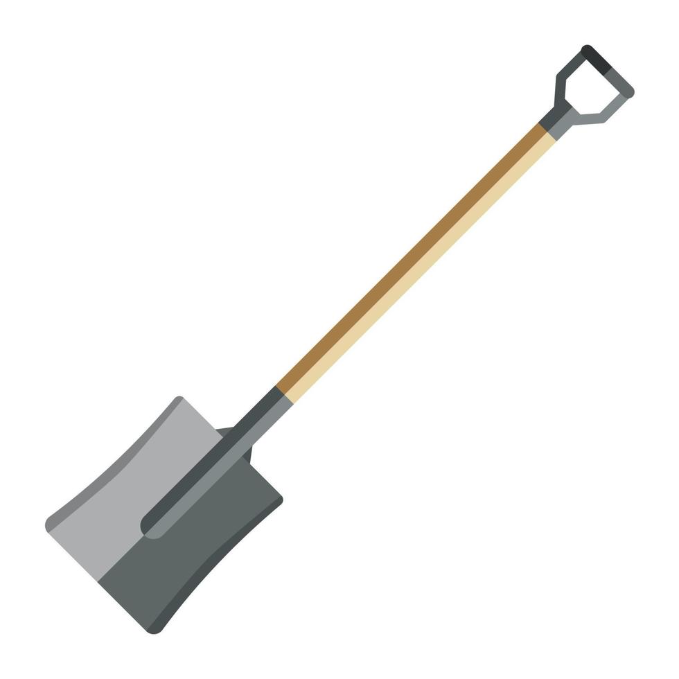 Garden scoop shovel, trowel vector icon, flat style.