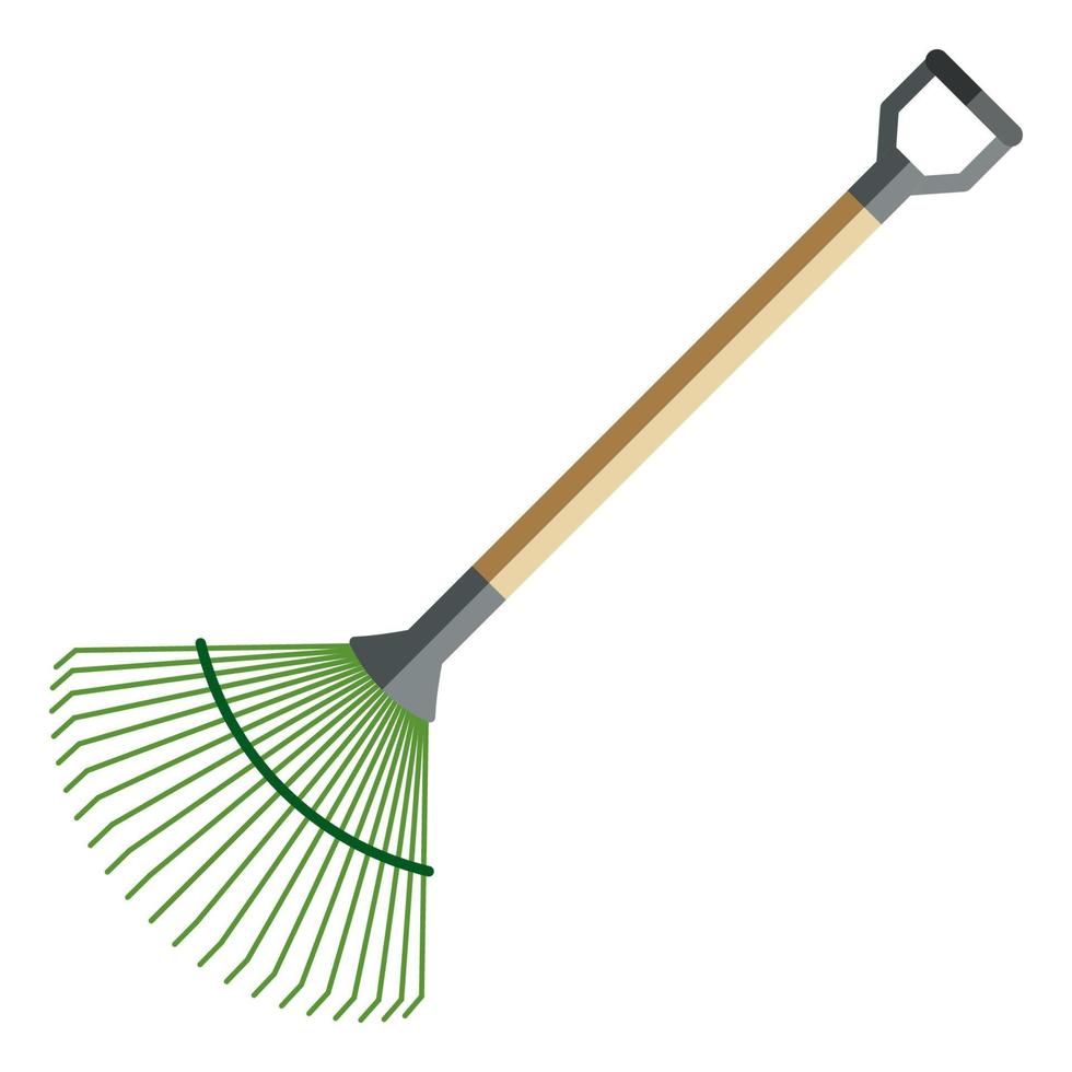 Garden rake, forks vector icon, flat style.