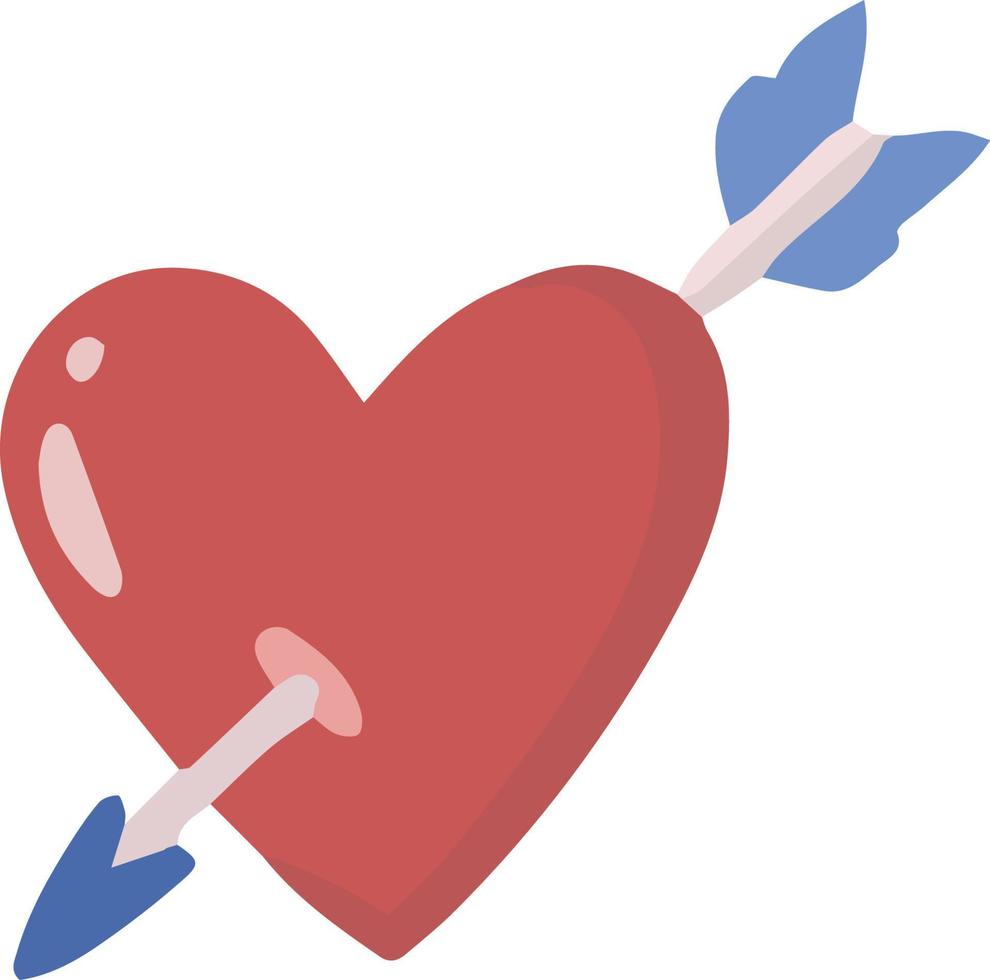 flecha dibujada a mano e ilustración de corazón vector