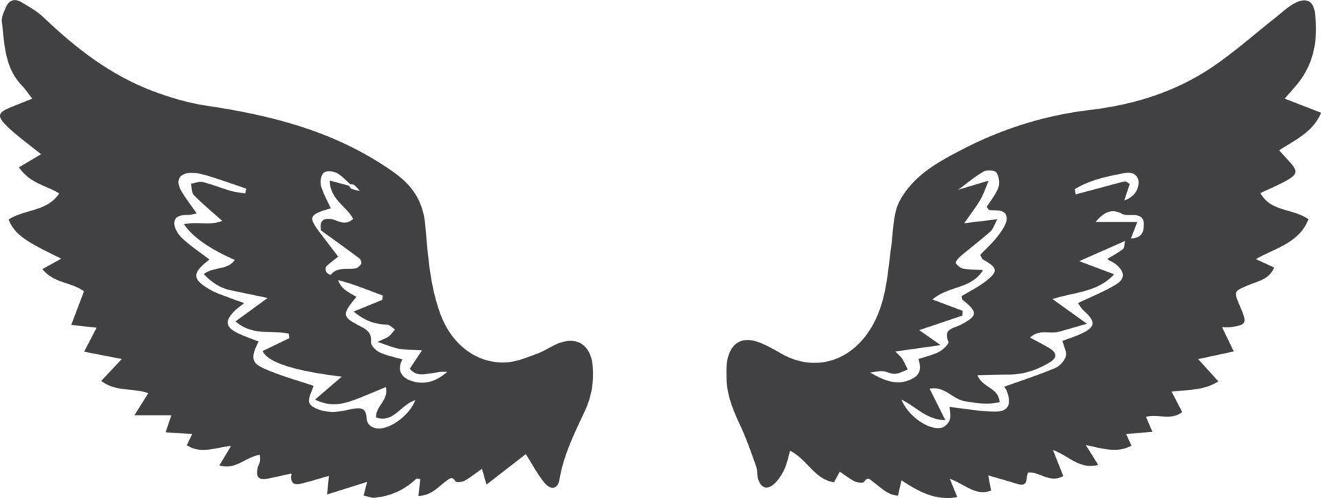 Hand Drawn wing illustration vector