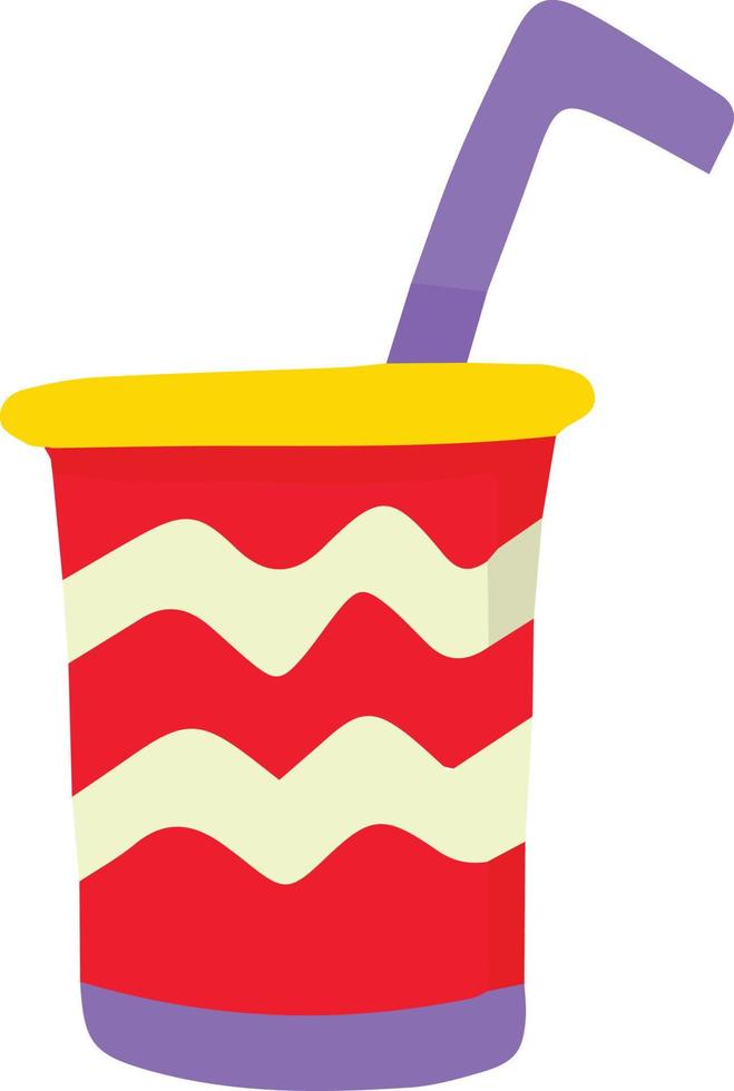 Hand Drawn glass of soft drink illustration vector
