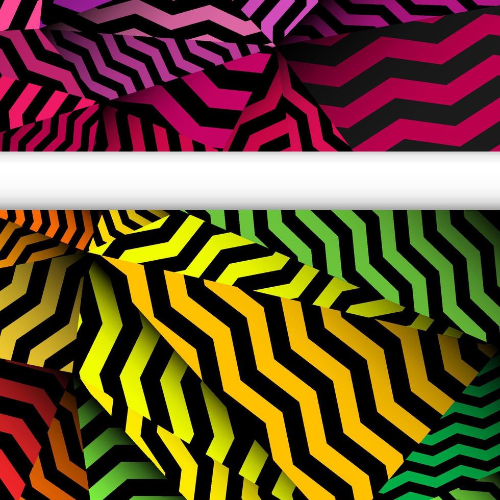 Chevron background, rippled rainbow and black pattern. vector