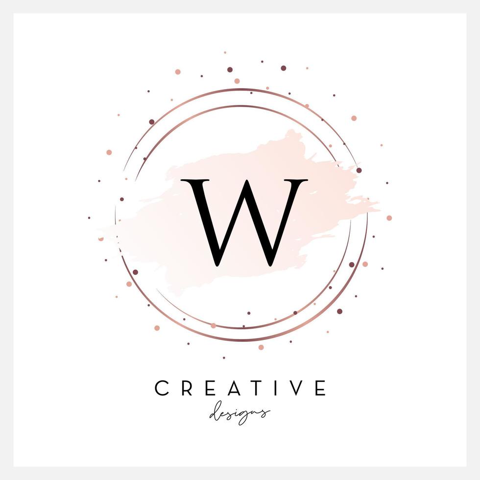 Watercolor logo letter W for Beauty Cosmetic business, wedding invitation, and other company vector