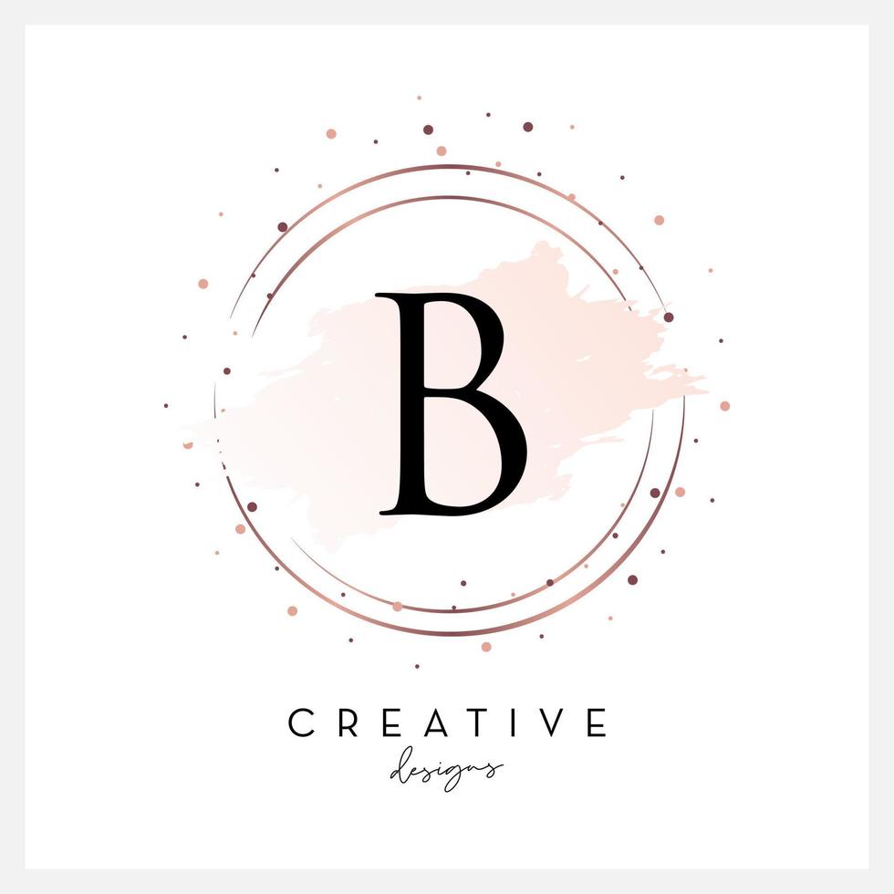 Watercolor logo letter B for Beauty Cosmetic business, wedding invitation, and other company vector