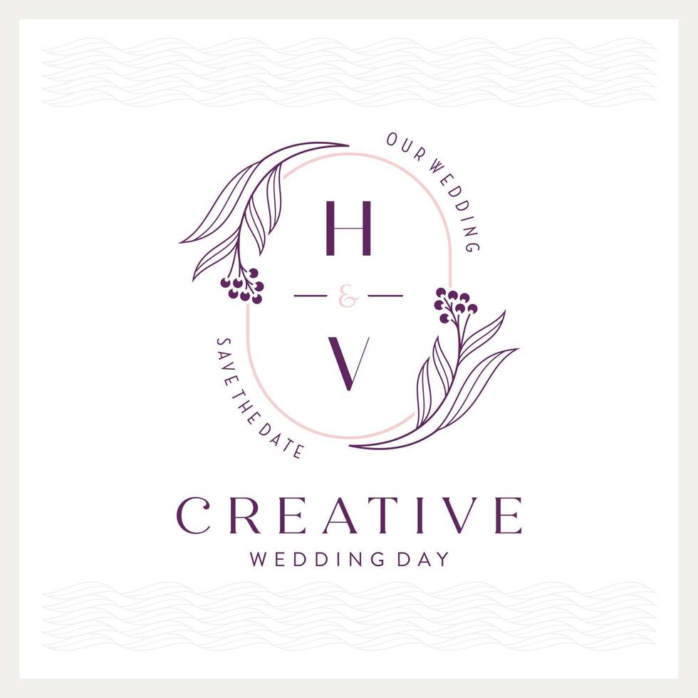 Elegant and eye-catching H and V monogram wedding logo vector