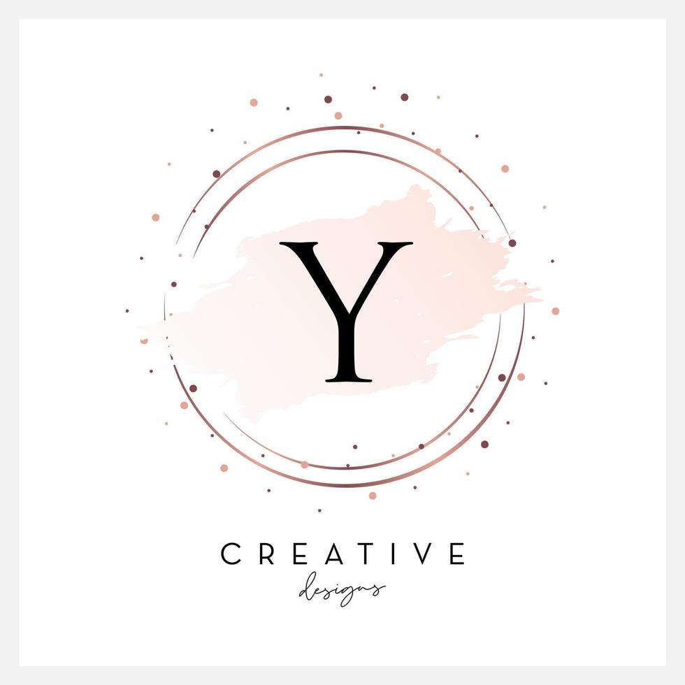 Watercolor logo letter Y for Beauty Cosmetic business, wedding invitation, and other company vector