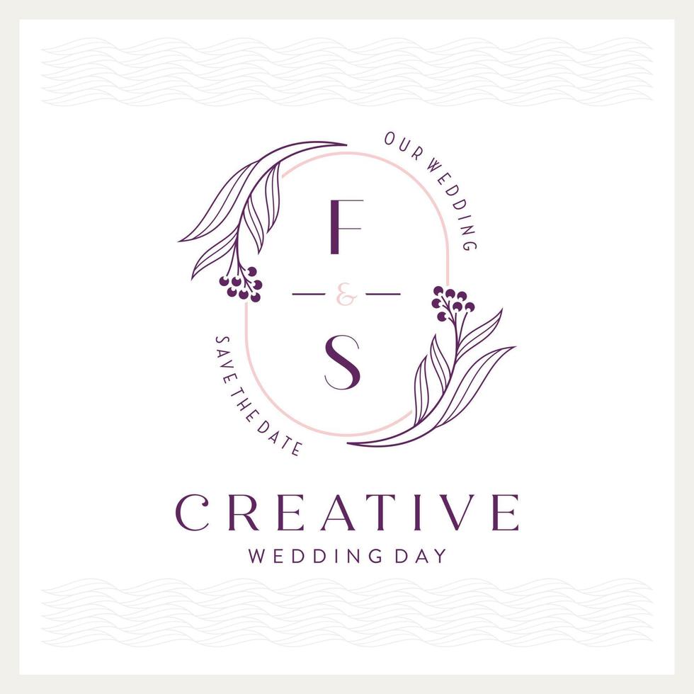 Elegant and eye-catching F and S monogram wedding logo vector