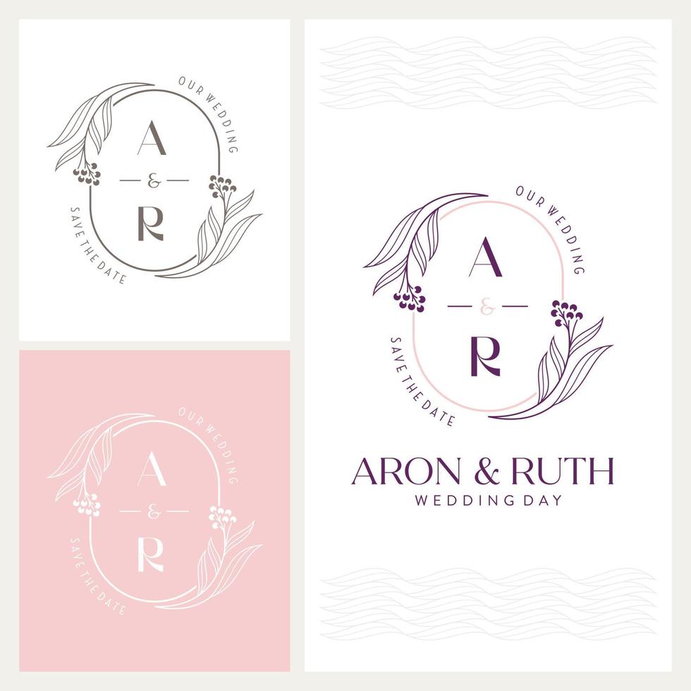 Elegant and eye-catching A and R monogram wedding logo vector