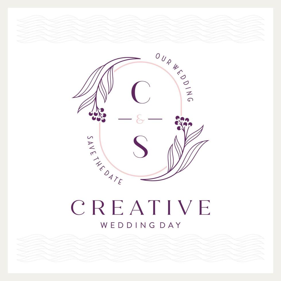 Elegant and eye-catching C and S monogram wedding logo vector